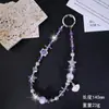 Corrente de Celular de Vidro Cristalino em Forma de Floco de Neve Estilo Luxo Leve, Pingente de Vida Marinha, Chaveiro Original DIY Anti-Perda para Bolsa