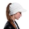 Gorra de Punto para Otoño e Invierno Amazon Gorra de Béisbol Tejida Estilo Europeo y Americano Cuadros para Cola de Caballo Gorra para Cola de Caballo de Mujer No Estándar de Coche