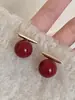 Pendientes Retro de Plata 925 con Aguja Geométrica Recta Color Melard Piedra Redonda Ojo de Tigre Otoño e Invierno Pendientes Simples Personalizados