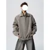 Chaqueta de Cuero con Cremallera Estilo Retro Americano para Hombre Primavera y Otoño Nuevo Estilo Marca de Moda Suelta Desgastada Genial Versátil Moda Tendencia Ropa de Abrigo
