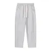 Pantalones Casuales Plisados de Rinoceronte Pantalones de Tela Pesada 420G Viajes Urbanos Suaves Color Sólido Deportivos Unisex Pantalones de Chándal Transfronterizos