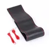 Cubierta de volante para coche cosida a mano para otoño e invierno, cubierta de manija cosida a mano, cubierta de manija universal para las cuatro estaciones, cubierta de cuero antideslizante [microfibra