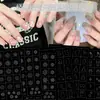 Pegatinas para Uñas Huecas Pintadas con Spray Estilo Francés Luna Mariposa Estrella de Cinco Puntas Cruz Plantilla Adhesiva Decoración de Uñas Venta al por Mayor