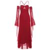 2024 estilo europeo y americano transfronterizo otoño e invierno nuevo vestido de mujer de color sólido ajustado de cintura alta a la moda con tirantes sin mangas sin espalda