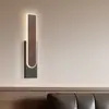 Lámpara de Pared Lámpara de Noche Dormitorio Sala de Estar Tira Larga Atmósfera Simple Minimalista Color Nogal Protección Ocular Pasillo Fondo Lámpara de Pared