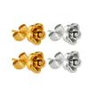 Brincos de flor de rosa elegantes elegantes de aço inoxidável banhados a ouro 18K, brincos leves de luxo de alto sentido, pequenos e requintados