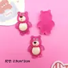 Nuevos accesorios de resina de oso de fresa transparentes funda para teléfono móvil pasador de pelo taza zapatos material DIY de pegamento cremoso venta al por mayor