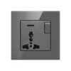 Hong Kong e Macau Exportador Vidro Cinza USB com Painel de Cinco Furos Fabricante Atacado Doméstico Duplo Transfronteiriço Multifuncional Tipo 86