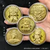 Moneda de la Suerte Fina Ma Zu Lámina de Oro Moneda Conmemorativa de las Cinco Bendiciones para un Buen Comienzo, Juego de Regalo Promocional de Banco y Seguros
