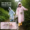Capa de Chuva Infantil de Bolinhas, Capa de Chuva Longa Impermeável Estampada para Alunos do Ensino Fundamental I e II, Poncho de Chuva para o Corpo Inteiro para Dias Chuvosos