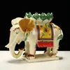 Elefante de Cerâmica Tang Sancai Artesanato Enfeites para Decoração de Casa Sala de Estar Entrada Presentes de Inauguração Casa Nova