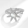 Anillo giratorio de descompresión ansiolítica para mujer, superventas en Amazon, con circón y ópalo con hexagrama europeo y americano.