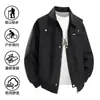 Chaqueta de vuelo tipo bomber holgada con solapa para transmisión en vivo para hombre, nuevo modelo de primavera y otoño, cómoda y elegante