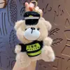 Pingente Chaveiro Urso Fofo Bombeiro Polícia, Pingente Ursinho Gordo Policial Vestido, Decoração de Mochila para Casal Atacado