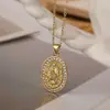 Aogou Europeu e Americano Transfronteiriço Mais Vendido Moda Luxo Leve Colar com Pingente Oval para Mulheres Senso de Design Nicho Retrô Corrente para Clavícula