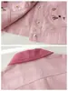 Chaqueta de Mezclilla de Otoño para Niña con Aplicación de Gato de Dibujos Animados, Bolsillo, Cuello Campana, Cierre de Botones, Top Elegante y Versátil