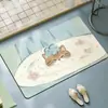 Alfombrilla de baño linda de gato de tierra de diatomeas, alfombrilla absorbente de secado rápido para pies de inodoro, alfombrilla antideslizante de dibujos animados para entrada de baño