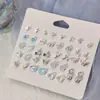 Set de Aretes de Moda Casual Estilo Vacacional Combinación de Estrella Mariposa Flor Aretes Pequeños Simples Versátiles para Mujeres