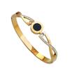 Pulseira de Diamantes em Letras Romanas Transfronteiriça Luxo Acessível Aço Titânio Aberto Ouro 18K Nova Pulseira de Aço Inoxidável Joias Ins