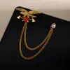 Moda Europeia e Americana Coroa Corrente Masculina Broche Acessório de Terno Personalidade Casaco de Noite Franja Emblema Atacado