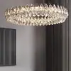 Lámpara de araña de cristal galvanizado con arte de hierro de lujo ligero, lámpara de sala de estar, vestíbulo, comedor de gama alta, lámpara de dormitorio principal simple y elegante moderna