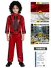 Mj Michael Jackson Disfraz Cosplay Rojo Brillante Atuendo Infantil Fiesta de Halloween Disfraz para Actuación en Escenario Transfronterizo