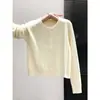 Casaco de malha com botões e padrão torcido para mulheres, novo estilo outono e inverno, top de malha elegante e macio, cardigã curto suave