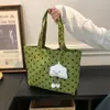Nova bolsa tote de lona com bolinhas de grande capacidade para mulheres, bolsa de mão casual fofa, bolsa de ombro leve para o dia a dia, bolsa de axila