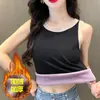 Camisola Térmica de Lã Grossa Quente Peça Única Feminina Inverno Novo Versátil Gola Redonda Camisa Base Top