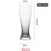 Taza de Cerveza Comercial de Gran Capacidad Cintura Delgada Vidrio de Cristal Taza de Cerveza Artesanal de Trigo Taza de Cerveza de Barril Espesa para el Hogar