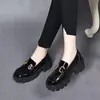 Novedad Primavera y Verano 2026 Zapatos Cómodos de Piel Zapatos de Suela Gruesa para Mujer Mocasines Versátiles de Charol Estilo Británico para Mujer