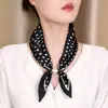Nuevo Pañuelo de Seda Suave Estilo Francés Ol Profesional, Bufanda para Cuello con Cierre Magnético sin Nudo, Estilo Old Money, Accesorio de Traje de Lujo Ligero
