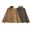 Comercio Exterior Transfronterizo Ropa de Mujer Otoño 2026 Estilo Europeo y Americano Cuello Alto de Botón Único Gabardina Reversible para Mujer B482708