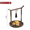 Bandeja de Té Retro de Bambú Estilo Chino con Asa para Preparar Té, Bandeja para Bocadillos de Frutas Secas, Adecuada para Casas de Té, Casas de Huéspedes y Uso en el Hogar Caja de Bocadillos
