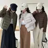 Chaqueta Ligera de Algodón con Plumas para Mujer 2024 Nueva Cuello Alto Moda Otoño e Invierno Estilo Coreano Simple Chaqueta de Algodón Tendencia