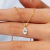 Colgante de Pera Gota de Agua de 1 quilate para Mujer Chapado en Oro de 14K Plata Esterlina 925 Moissanita Collar Transfronterizo para el Cabello