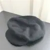 Boina de Punto de Pelo de Conejo Angora Cálida de Invierno para Mujer Estilo Coreano Versátil Color Sólido Boina de Pintor Sombrero para Circunferencia de Cabeza Grande