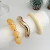 Nuevo Brazalete Abierto de Metal con Ola de Resina Set de Tres Piezas Combinación Personalidad Versátil Set Pulsera Joyería de Mano Adornos Accesorios