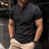 Camisa Polo 2025 Transpirable Verano para Hombre Camiseta de Manga Corta Botones Cuello Henley Deportivo Polo para Hombre Absorción de Humedad y Sudor