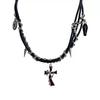 Primavera 2025 Dulce Cool Spice Girl Collar Femenino Masculino Estilo Diablo Punk Subcultura Cadena Cruz Clavícula Collar Cadena Lujo Ligero