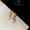 Pendientes vintage franceses de plata con diamantes y perlas, exquisitos y lujosos, pendientes de alta gama, pendientes colgantes de moda y elegantes para mujer