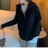 Sheji Home Colección Invierno 2025 Suéter Suave de Punto con Cuello Polo para Mujer, Jersey Pulóver Vintage de Punto Trenzado con Media Cremallera para Exportación y Comercio Transfronterizo