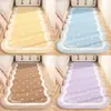 Alfombra de cabecera estilo crema para dormitorio, alfombra de suelo larga con forma especial de imitación cachemir, para habitación de niñas, fácil de cuidar, resistente al desgaste