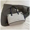Moda Verano 2025 Moda Estilo Coreano Bolso Rayado Nuevo Bolso de Hombro Simple Popular Bolso Tote para Mujer