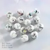 Contas Cerâmicas Fofas Estilo Japonês com Manchas de Tinta e Galvanoplastia Colorida Material para Artesanato DIY Contas para Pulseira Contas Soltas Corrente para Celular Acessórios de Vestuário