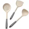 Espátula de Silicona para Cocinar para Uso Doméstico, Específica para Sartenes Antiadherentes, Resistente a Altas Temperaturas, Cuchara de Cocina, Cuchara para Sopa, Espátula, Juego de Utensilios de Cocina de Grado Alimenticio, Longitud Extendida