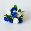Flores artificiales al por mayor de fábrica, ramo de rosas de 12 cabezas para decoración de restaurantes, dormitorios, salas de estar, flores artificiales, venta caliente transfronteriza