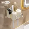 Portacepillos de dientes vaso para enjuague bucal pasta de dientes cepillo de dientes estante de almacenamiento de pared estante para el hogar estilo pareja un par lujo ligero alta apariencia