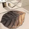 Alfombra absorbente antideslizante para baño del hogar, alfombra absorbente con drenaje de agua para encimera de cocina, alfombrilla de suelo simple de tierra de diatomeas con forma de hoja