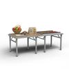 201 Mesa dobrável espessada 4 cm Tampo de mesa Todo em aço inoxidável Mesa de escrita para lareira quente doméstica Mesa portátil Dobrável para áreas externas